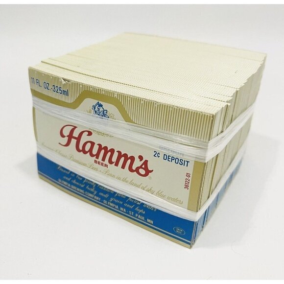 Vintage Hamm's Beer Labels NOS 11oz bottle Olympia Brewing Co. Full Pak Crafting - Picture 1 of 5